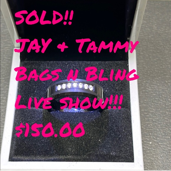 Celtic Wolf Lux LLC Other - MENS TUNGSTEN MOISSANITE BLACK BAND. NWT SIZE 7-13 AVAILABLE AT REQUEST